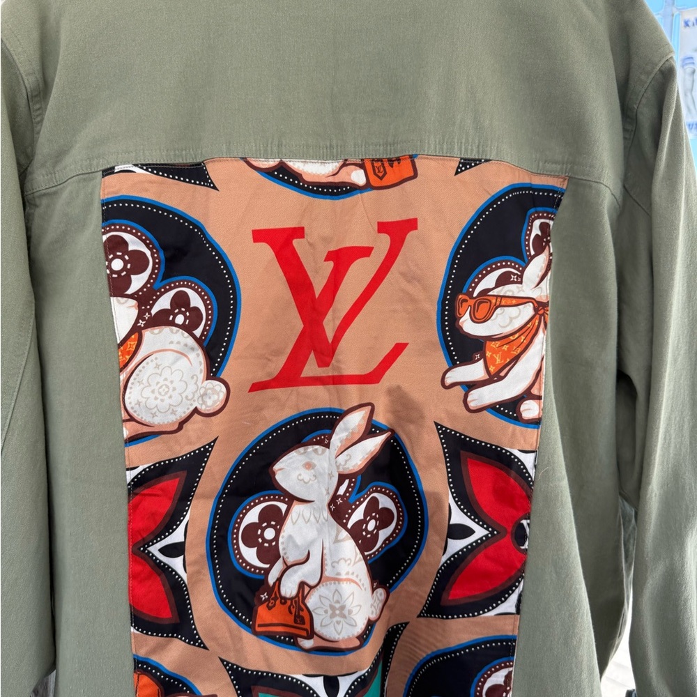 Louis Vuitton Olive Jacket with Vibrant Pattern - Picture 2 of 9